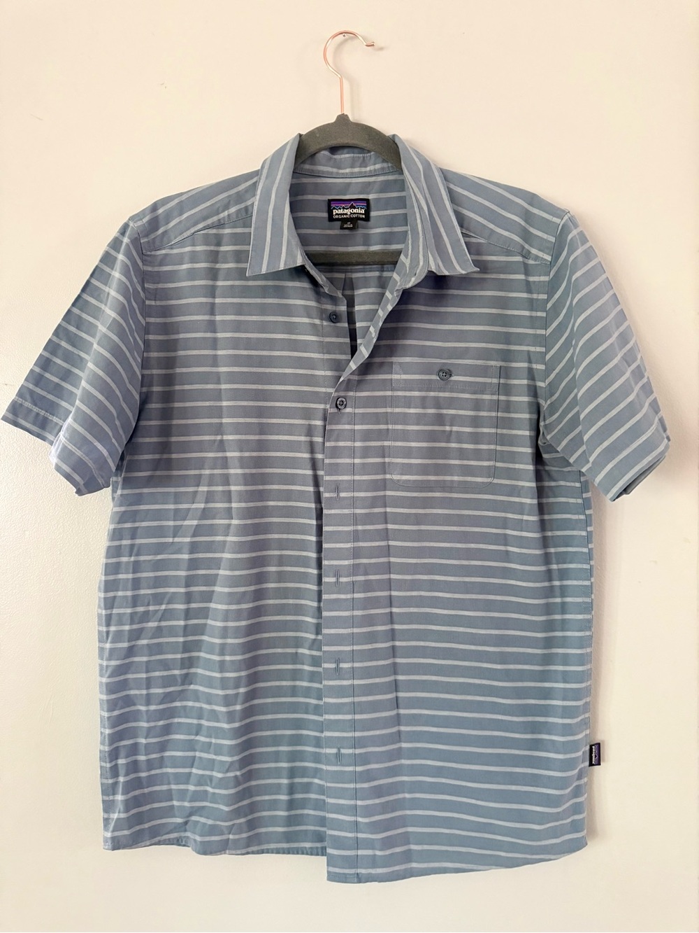 Patagonia Men's Go-To Shirt – Boardwalk Stripe: Utility Blue M